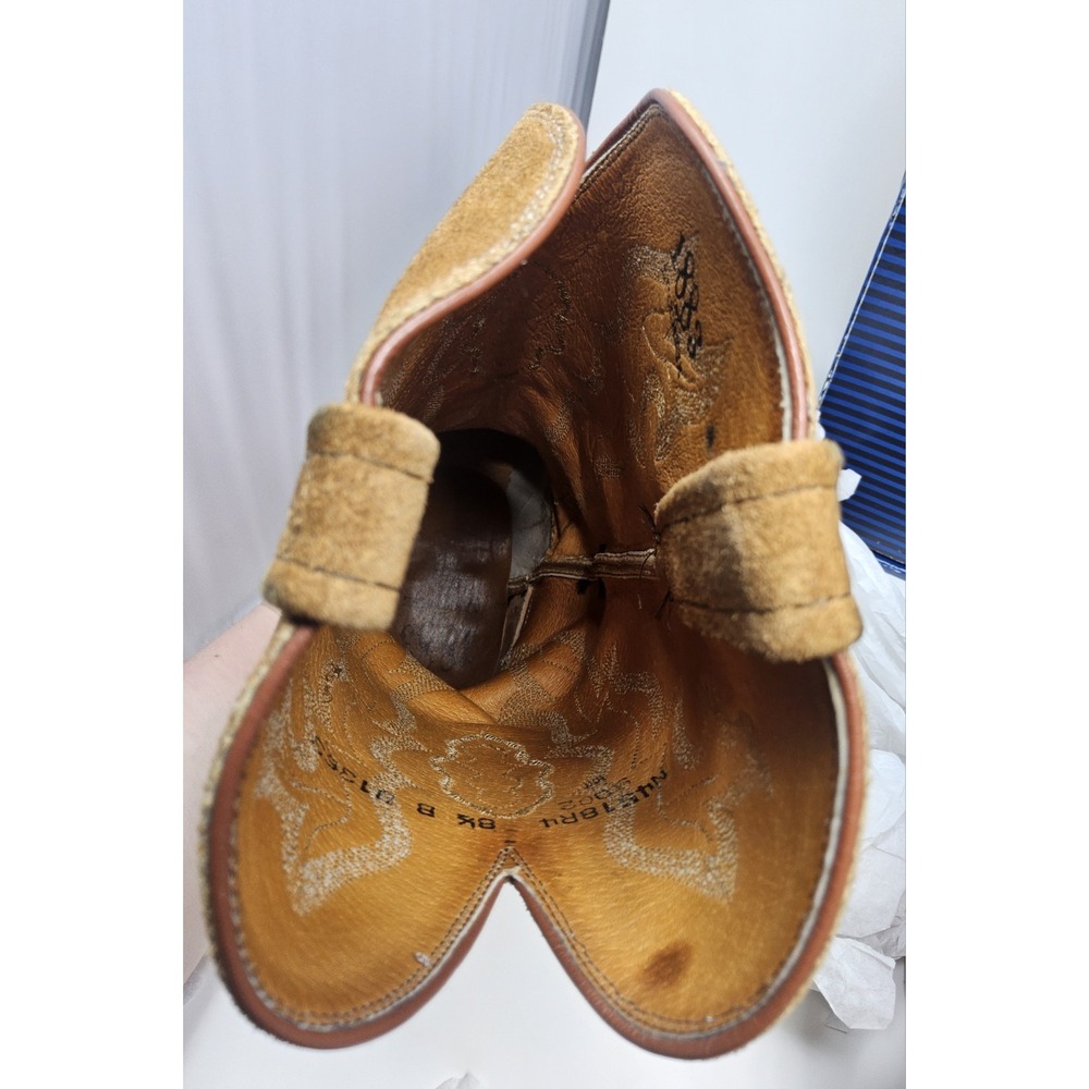 Lucchese Brown Suede Lace-Up Western Boots - Picture 10 of 14